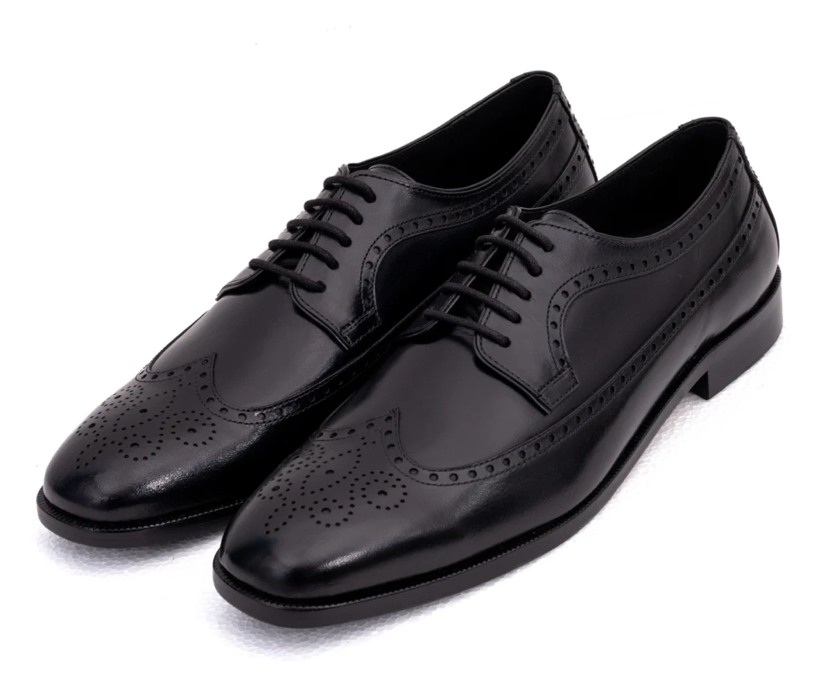 calvero black derby brogue shoe