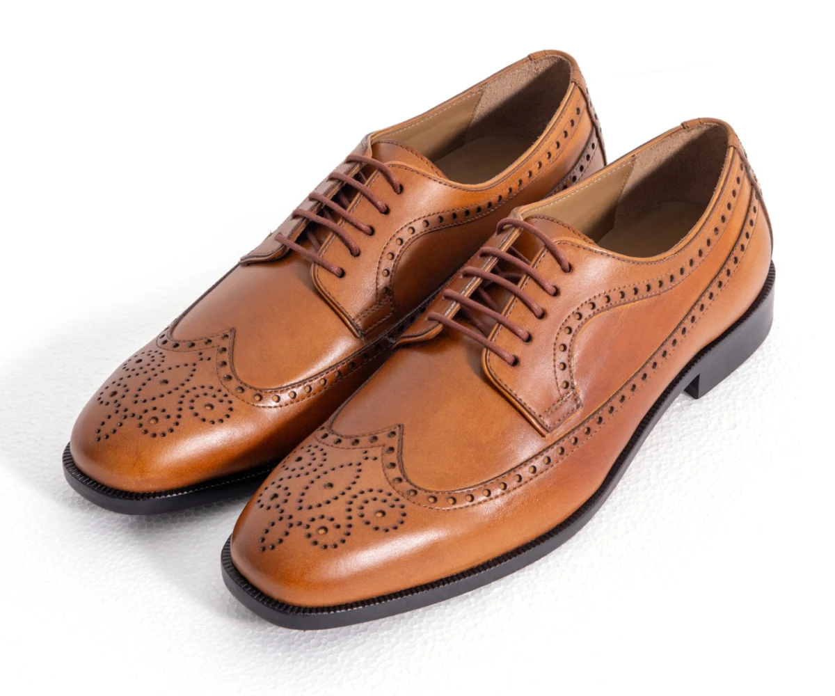 calvero tan derby brogue shoe