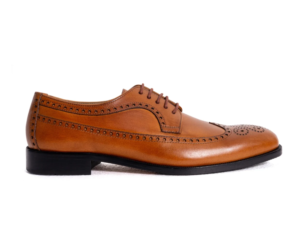 calvero tan derby brogue shoe