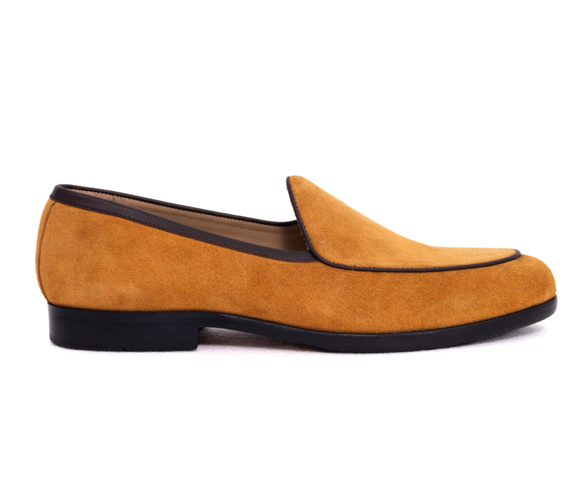 carnex mustard yellow suede belgian loafers
