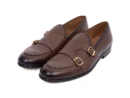 glaze brown Belgian monk strap pair