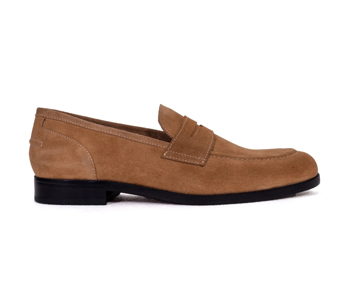 fenix sand beige penny loafer