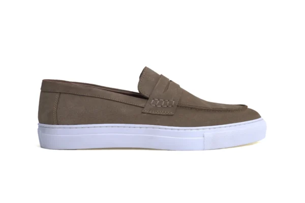 lorven beige suede slip on sneakers