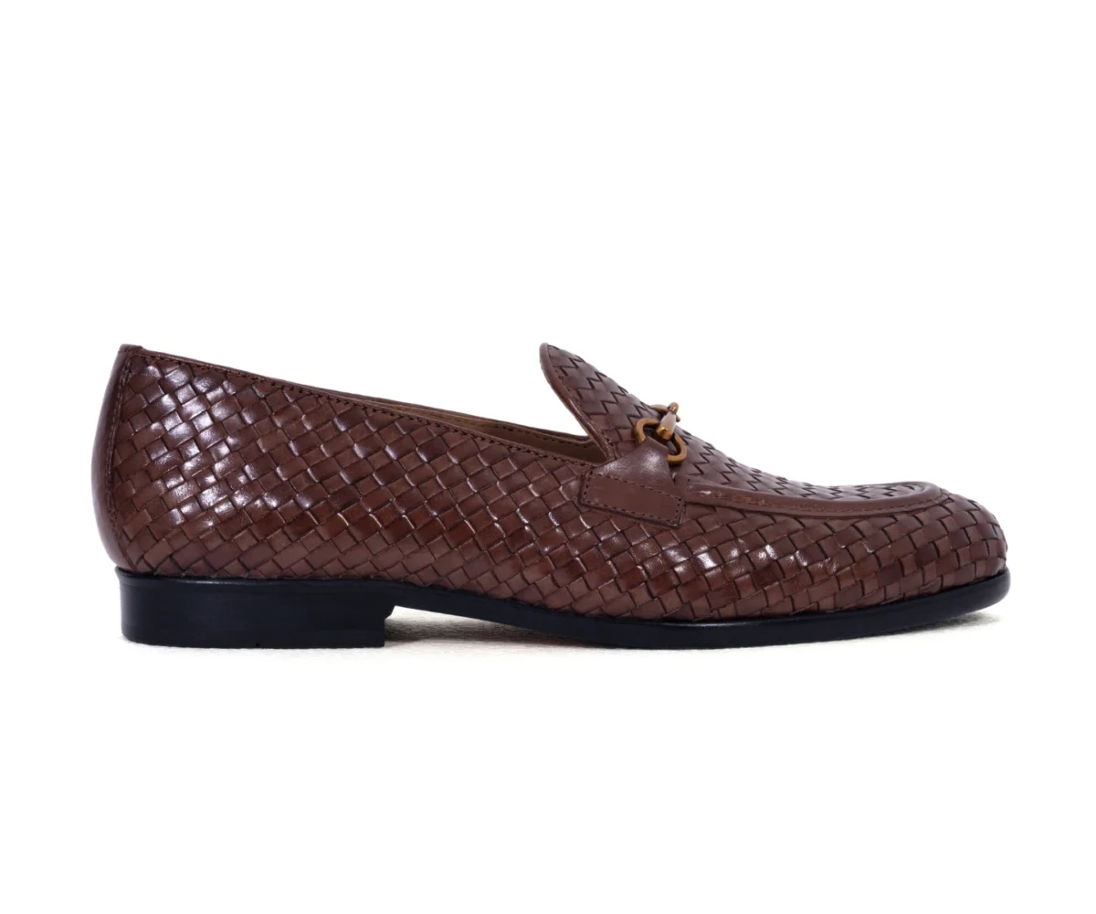 marcus brown woven handmade loafer