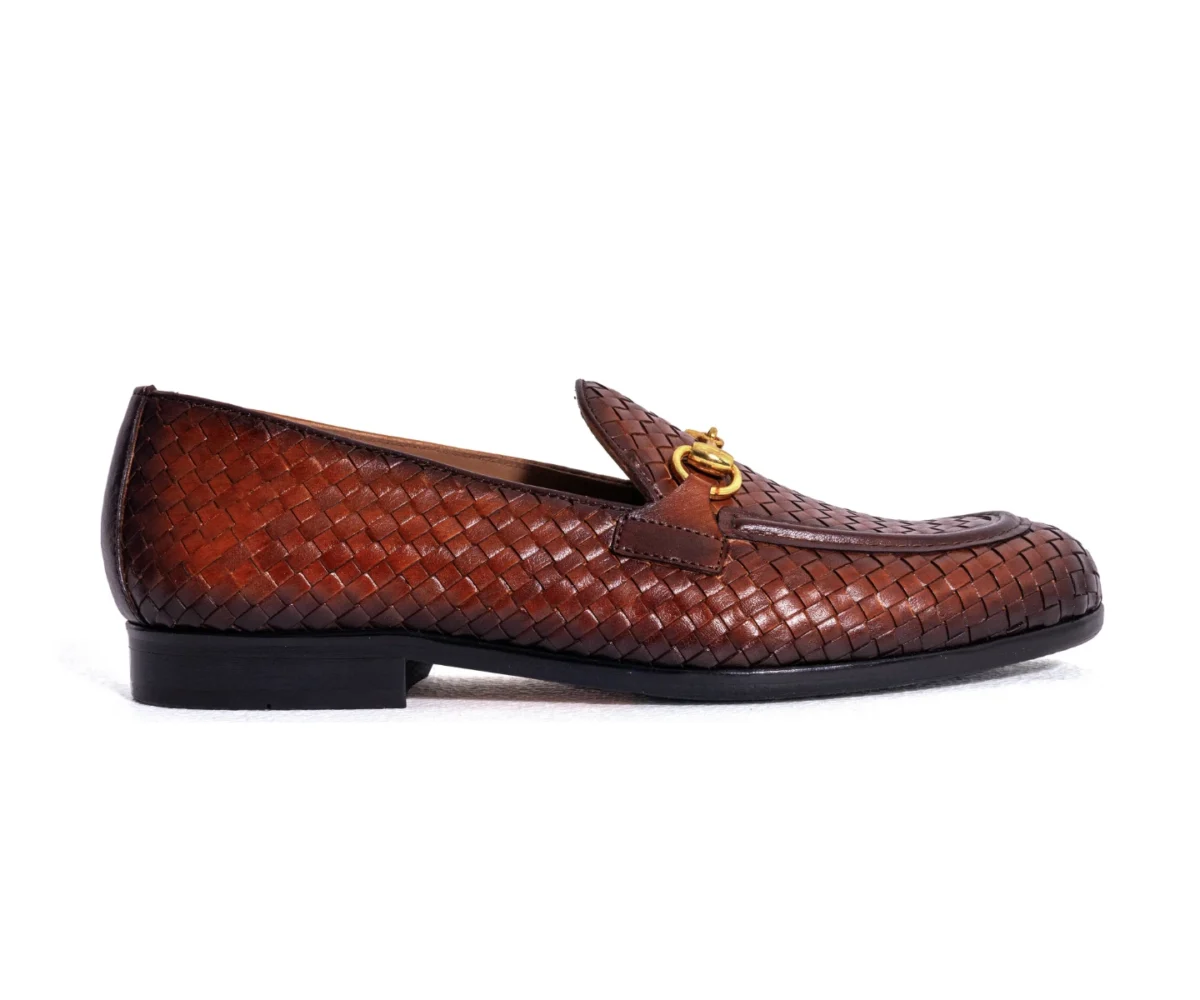 marcus tan woven handmade loafer