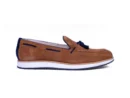 jermic tan suede blue suede tassel loafers