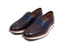 strado brown milled blue milled strap loafers pair