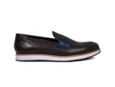 strado brown milled blue milled strap loafers