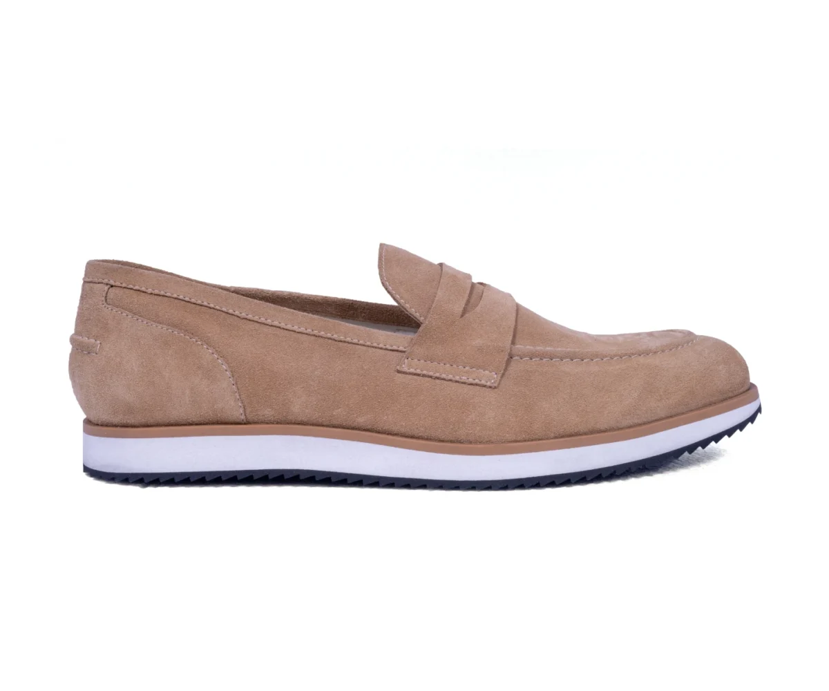 strado dark beige suede loafers