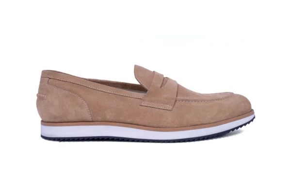 strado dark beige suede loafers