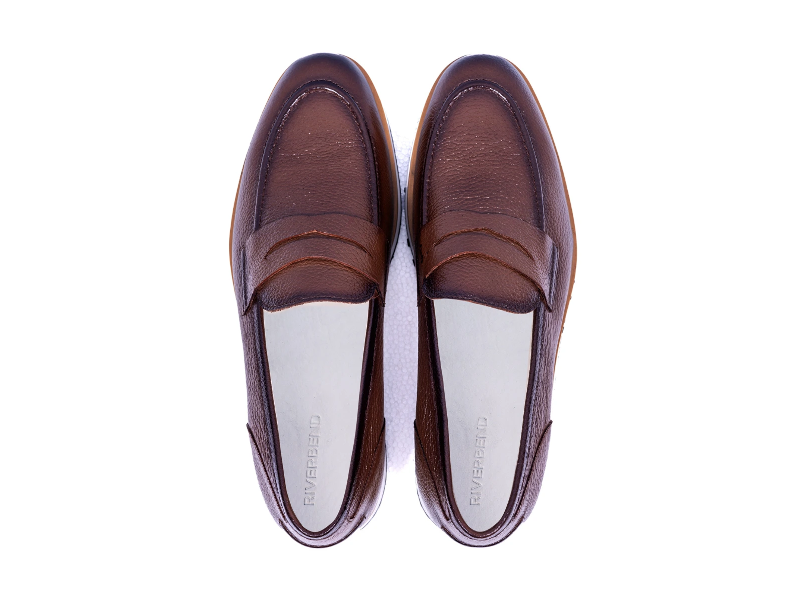 strado tan milled loafers top